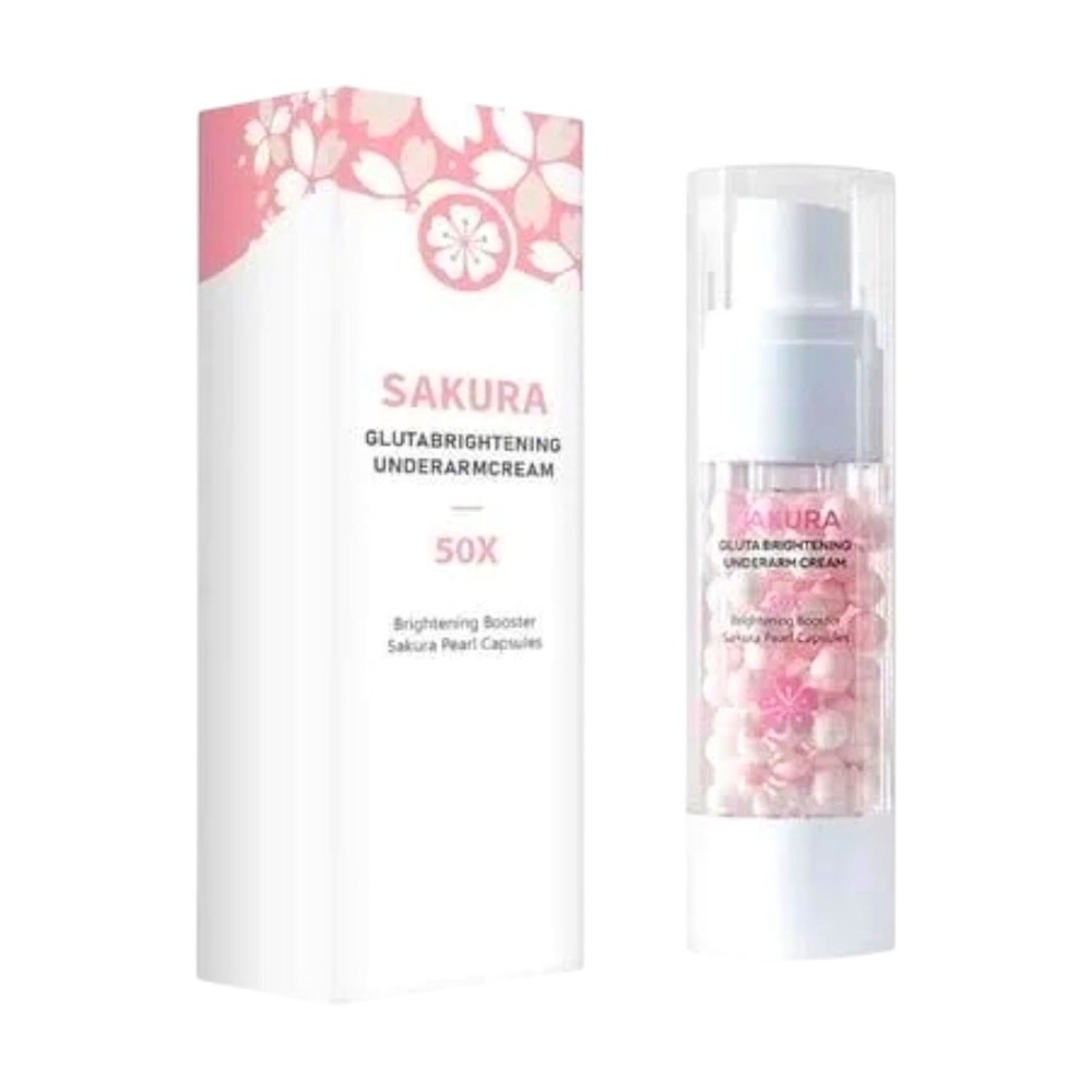 Sakura GlutaBrightening Underarm Cream 50x Booster Sakura Pearl Capsules 30g NEW